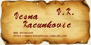 Vesna Kačunković vizit kartica